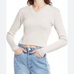 NWT Nordstrom BP. Reagan Rib Crop Sweater